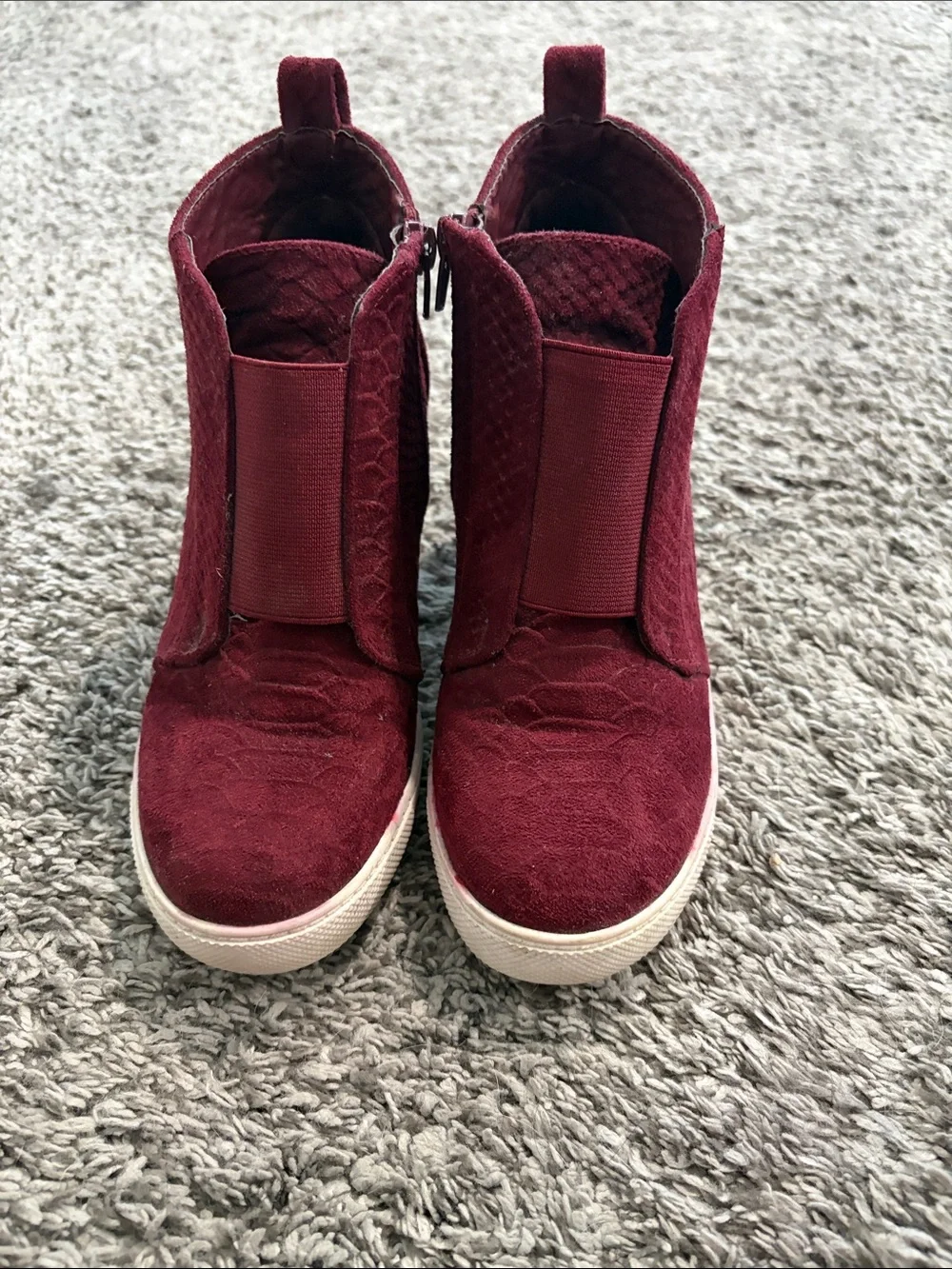 DownEast Burgundy Wedge Sneakers